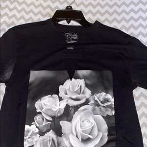 Halter V Neck Graphic Tee